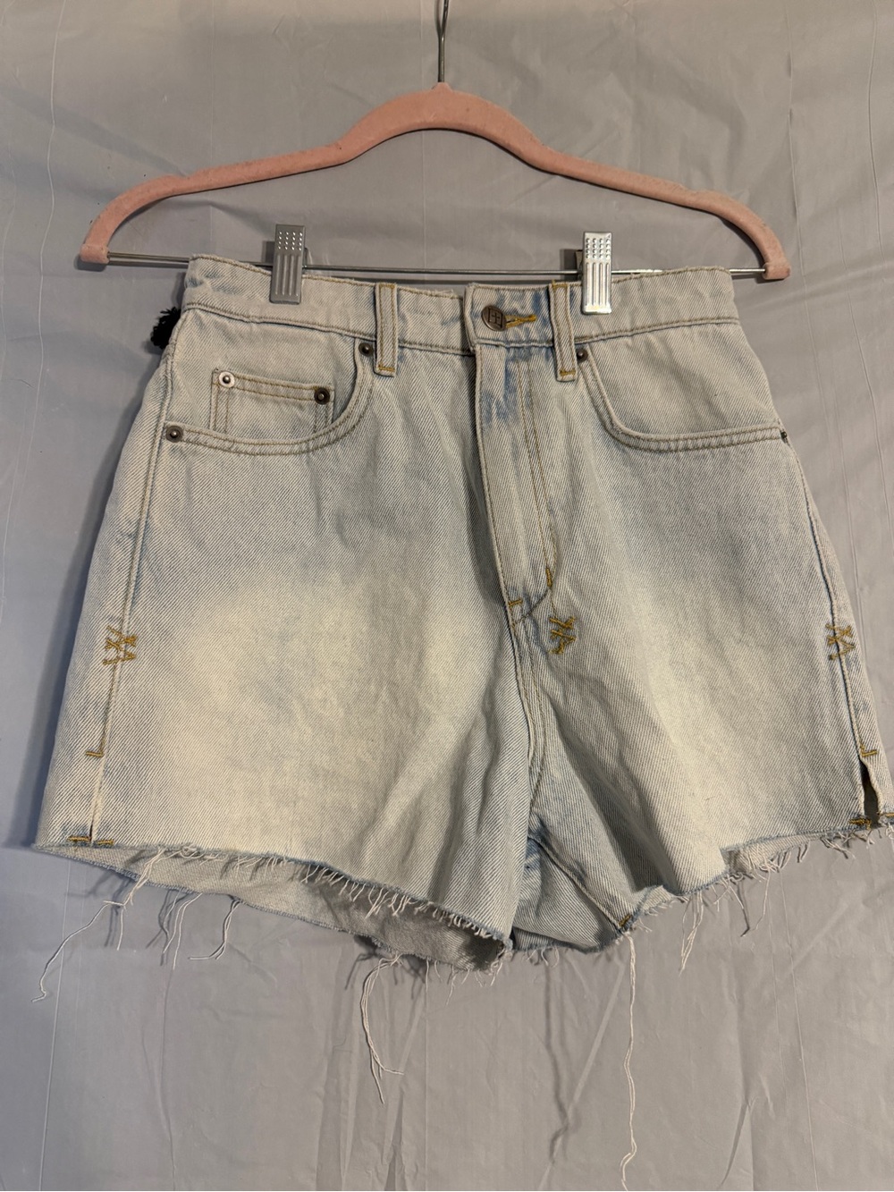 Ksubi Rise N Hi Drift Denim Shorts Women's 26 NWT High Rise Raw Hem $170